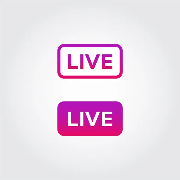 Live Stream Pictogram Instagram Video Streaming Teken Knop Van Sociale — Stockvector