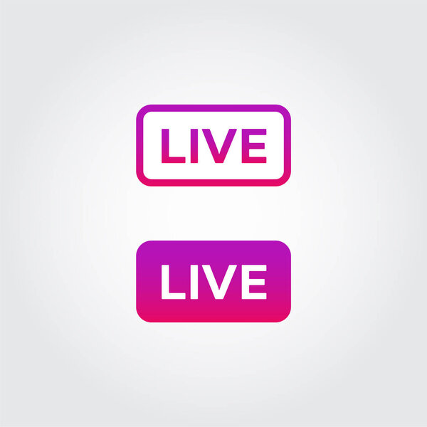 Live Stream icon. Instagram video streaming sign. Social media button. Personal brand communication attribute. Vector illustration.