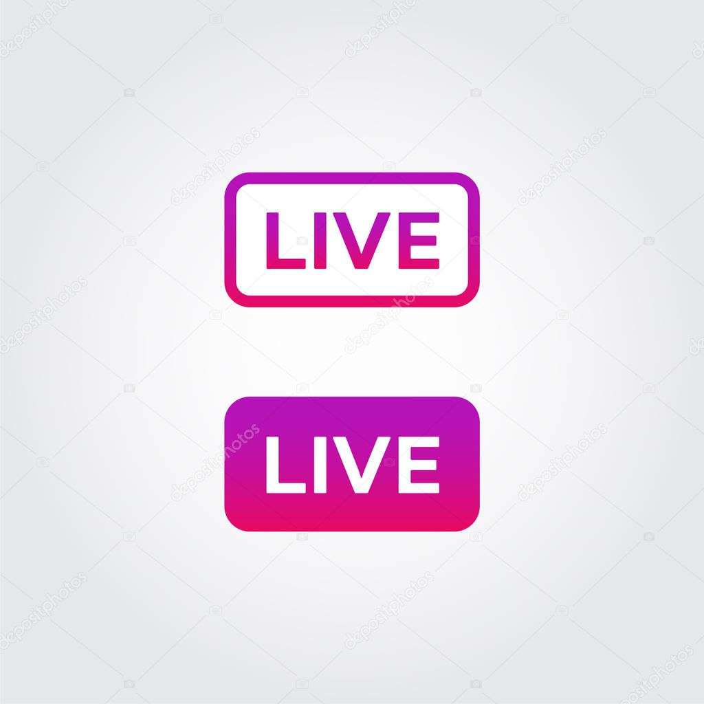 Live Stream icon. Instagram video streaming sign. Social media button. Personal brand communication attribute. Vector illustration.