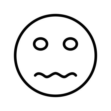 Gergin Emoji vektör simge işareti simge vektör çizim kişisel ve ticari kullanım için..