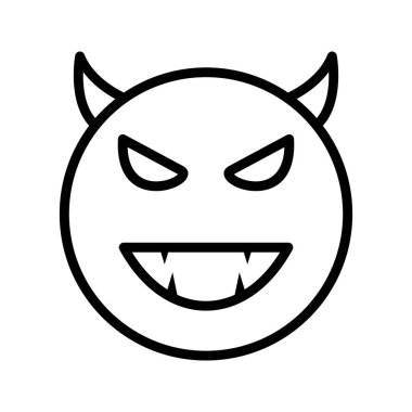 Şeytan Emoji vektör simge işareti simge vektör çizim kişisel ve ticari kullanım için..