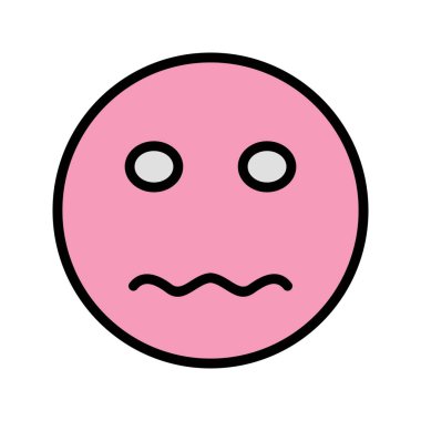 Gergin Emoji vektör simge işareti simge vektör çizim kişisel ve ticari kullanım için..