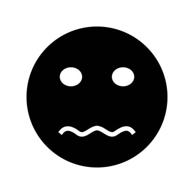 Gergin Emoji vektör simge işareti simge vektör çizim kişisel ve ticari kullanım için..