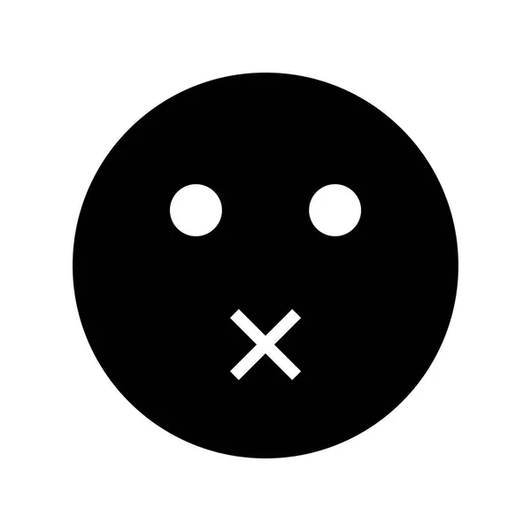 Mute Emoji Vector Icon Sign Icon Vector Illustration Para Uso — Vector de stock