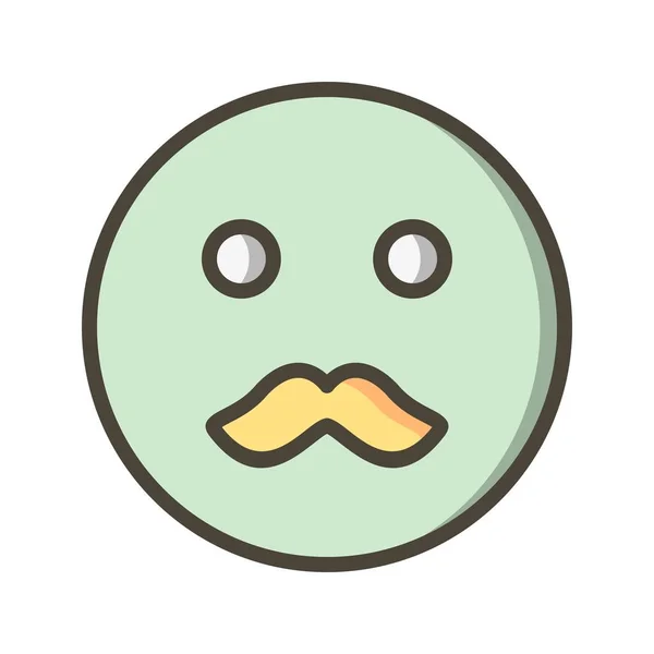 Icono Del Icono Del Vector Del Emoji Del Bigote Icono — Vector de stock