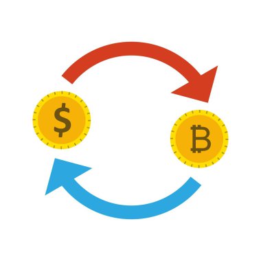 Exchange Bitcoin doları vektör simge işareti simge vektör çizim kişisel ve ticari kullanım için ile..