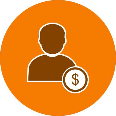 Doları kişisel ve ticari kullanım için adam vektör simge işareti simge vektör çizim ile..