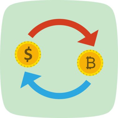 Exchange Bitcoin doları vektör simge işareti simge vektör çizim kişisel ve ticari kullanım için ile..