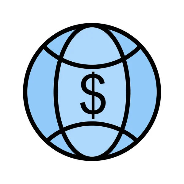 Welt Geld Vektor Symbol Zeichen Symbol Vektor Illustration Für Den — Stockvektor