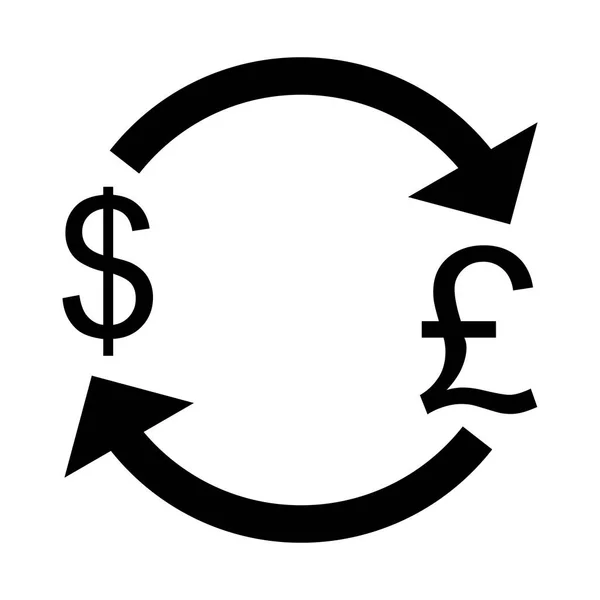 Exchange Pund Med Dollarn Vektor Ikonen Logga Ikonen Vektorillustration För — Stock vektor