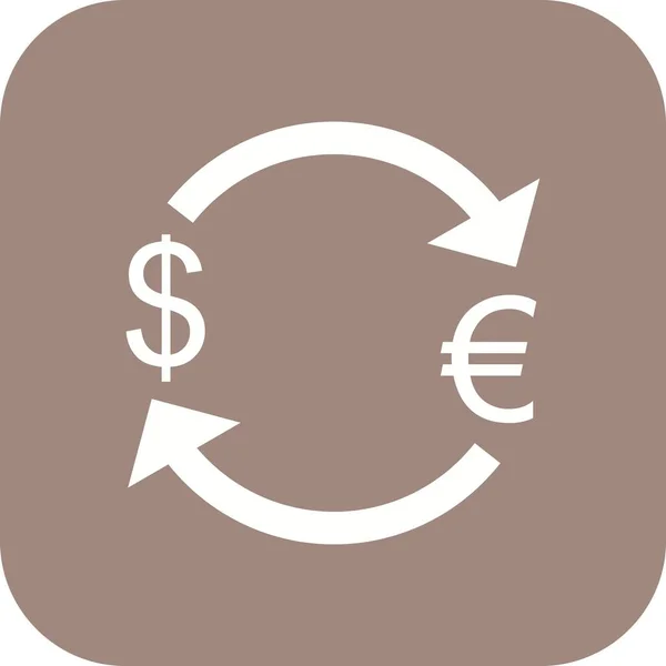 Exchange Euro Met Dollar Vector Icon Signaal Pictogram Vectorillustratie Voor — Stockvector