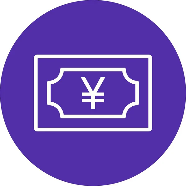 Icono Vector Yen Icono Signo Icono Vector Ilustración Para Uso — Vector de stock