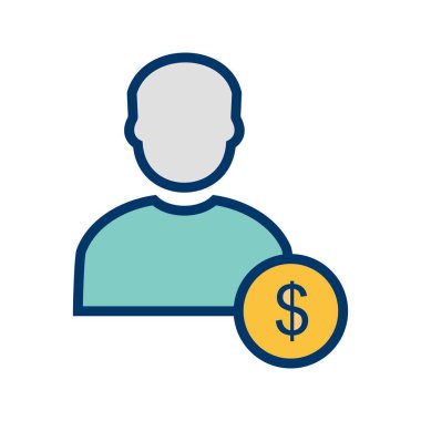 Doları kişisel ve ticari kullanım için adam vektör simge işareti simge vektör çizim ile..