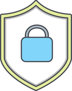 Kişisel ve ticari kullanım için çevrimiçi koruma vektör simge işareti simge vektör çizim..