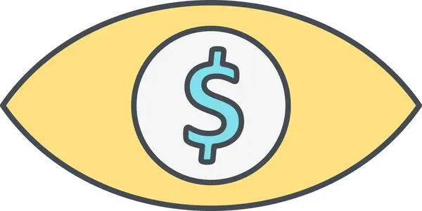 Eye Dollar Vector Icon Sign Icon Vector Illustration Personal Commercial — Stock Vector