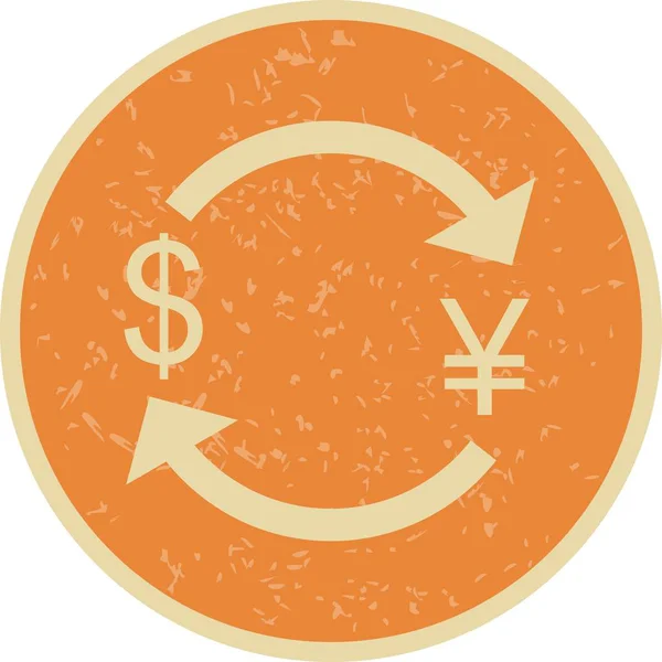 Exchange Yen Med Dollarn Vektor Ikonen Sign Ikonen Vektor Illustration — Stock vektor