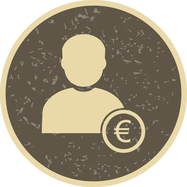 Euro Avec Icône Vectorielle Homme Illustration Vectorielle Icône Signe Pour — Image vectorielle