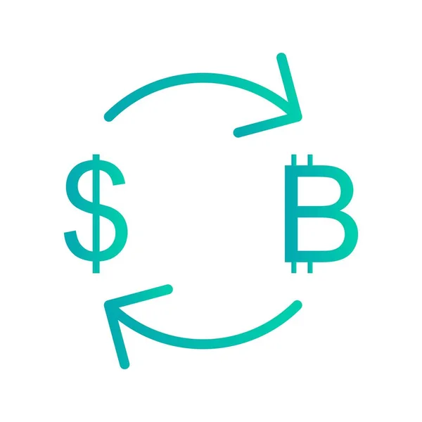 Câmbio Bitcoin Com Dollar Vector Ícone Sign Icon Ilustração Vetor — Vetor de Stock