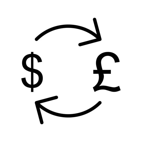 Exchange Pund Med Dollarn Vektor Ikonen Logga Ikonen Vektorillustration För — Stock vektor