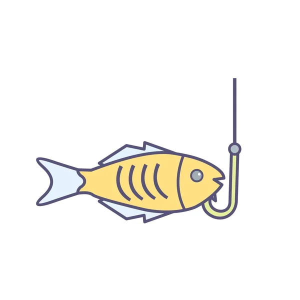 Icono Del Icono Del Vector Pesca Icono Del Signo Ilustración — Vector de stock