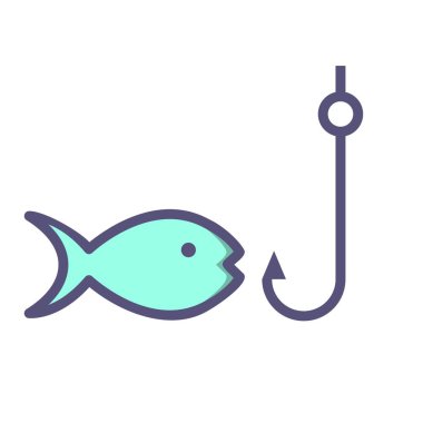 Balık tutma vektör simge işareti simge vektör çizim kişisel ve ticari kullanım için..