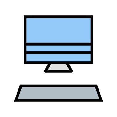 Bilgisayar işareti simge vektör çizim kişisel ve ticari kullanım için..