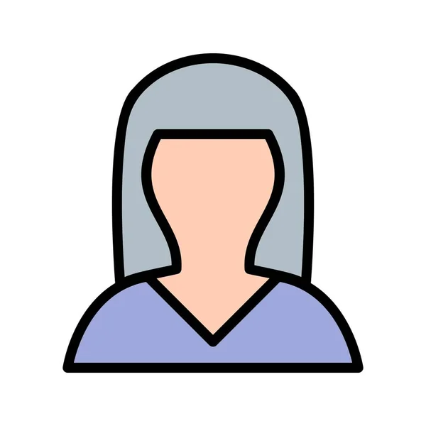 Icono Signo Avatar Femenino Ilustración Vectorial Para Uso Personal Comercial — Archivo Imágenes Vectoriales