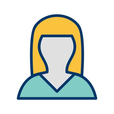 Kadın Avatar işareti simge vektör çizim kişisel ve ticari kullanım için..