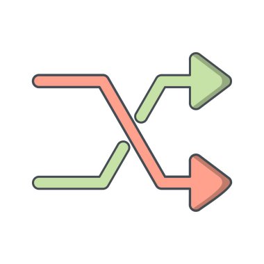 Shuffle işareti simge vektör çizim kişisel ve ticari kullanım için..