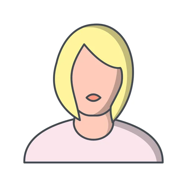 Icono Signo Avatar Femenino Ilustración Vectorial Para Uso Personal Comercial — Vector de stock