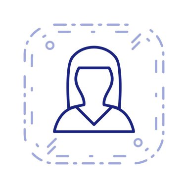 Kadın Avatar işareti simge vektör çizim kişisel ve ticari kullanım için..