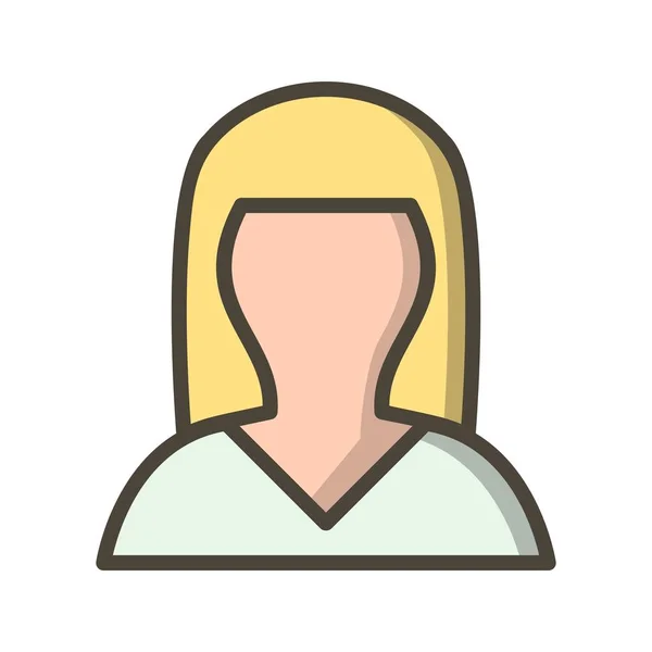 Weibliche Avatarzeichen Icon Vektor Illustration Für Den Persönlichen Und Kommerziellen — Stockvektor