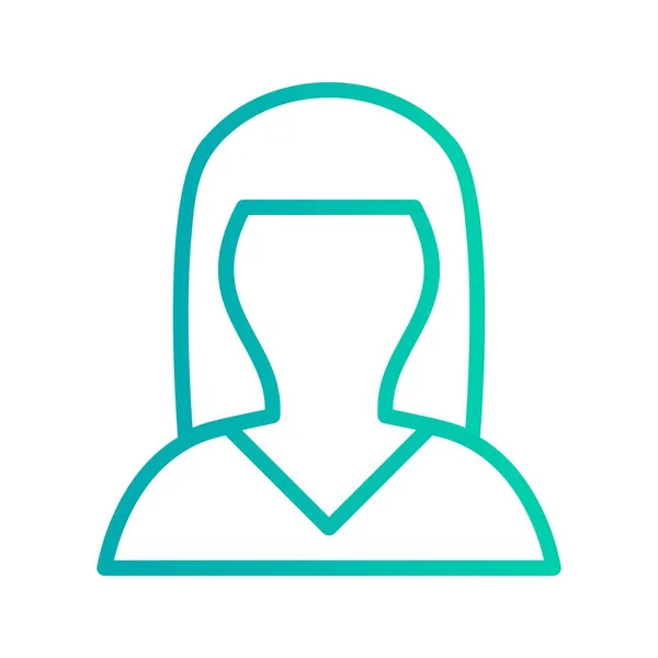 Жіночий Знак Аватар Значок Векторні Ілюстрації Особистого Комерційного Використання — стоковий вектор