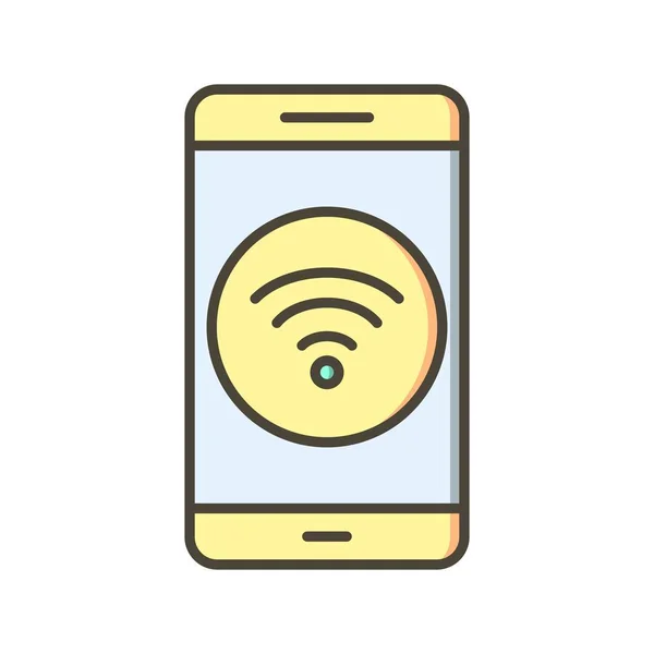 Wifi Mobile Anwendung Vektor Symbol Zeichen Symbol Vektor Illustration Für — Stockvektor