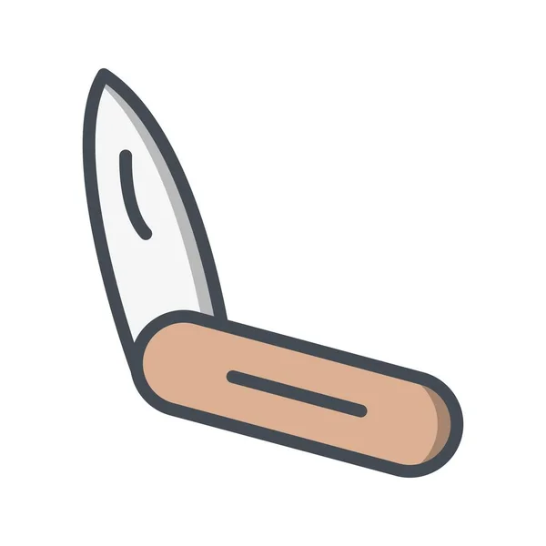 Messer Vektor Icon Zeichen Icon Vektor Illustration Für Den Persönlichen — Stockvektor