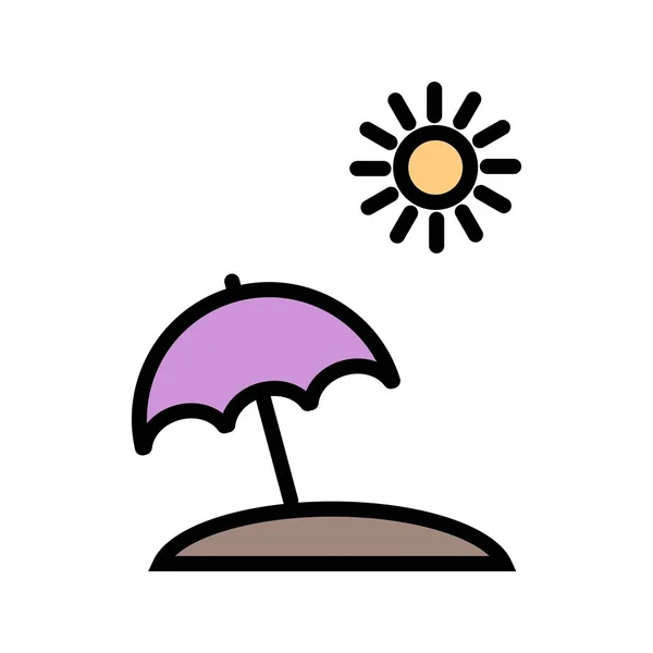 Beach Umbrella Vector Icon Személyes Edzőtermi Használatra — Stock Vector