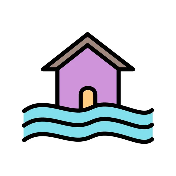 Überschwemmungssymbol Vektor Symbol Für Den Persönlichen Und Kommerziellen Gebrauch — Stockvektor