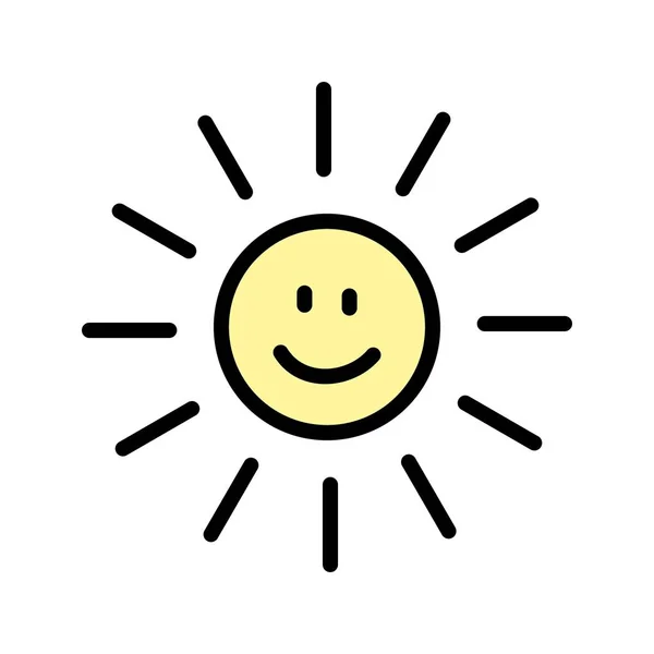 Vektör Simge Için Kişisel Ticari Kullanım Gülümseyen Güneş — Stok Vektör
