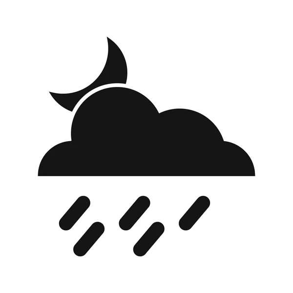 Night Rain Vector Icon Personal Commercial Use — Stock Vector