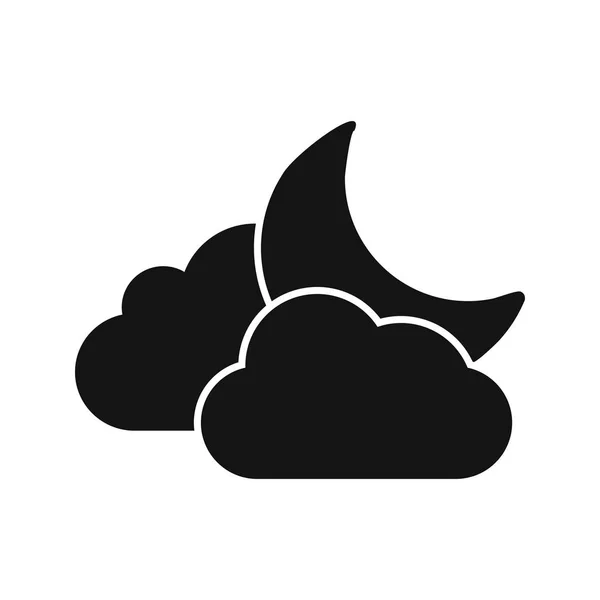 Chmura Księżyc Wektor Ikona Użytku Osobistego Komercyjnego — Wektor stockowy