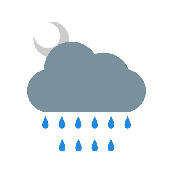 Night Rain Vector Icon Personal Commercial Use — Stock Vector