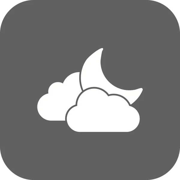 Σύννεφο Και Φεγγάρι Διάνυσμα Εικονίδιο Για Προσωπική Και Εμπορική Χρήση — Διανυσματικό Αρχείο