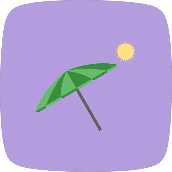 Pláž Deštník Vektorové Ikony Pro Osobní Komerční Využití — Stockový vektor