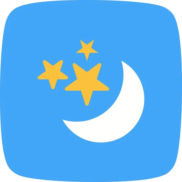 Moon Stars Vector Icon Personal Commercial Use — Stock Vector