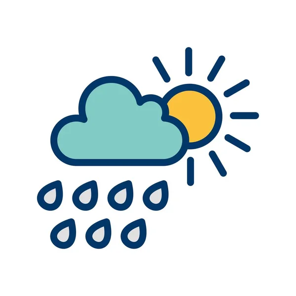 Zomerregen Vector Vector Pictogram Voor Persoonlijk Commercieel Gebruik — Stockvector