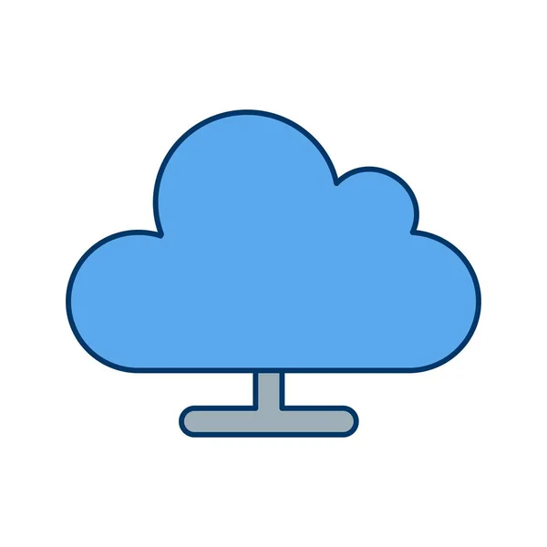 Cloud Computing Vector Icon Személyes Edzőtermi Használatra — Stock Vector