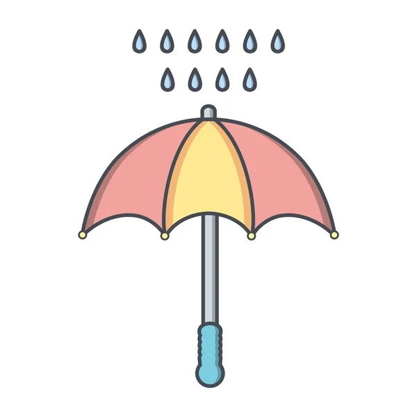 Зонтик Векторная Икона Дождя Личного Коммерческого Использования — стоковый вектор