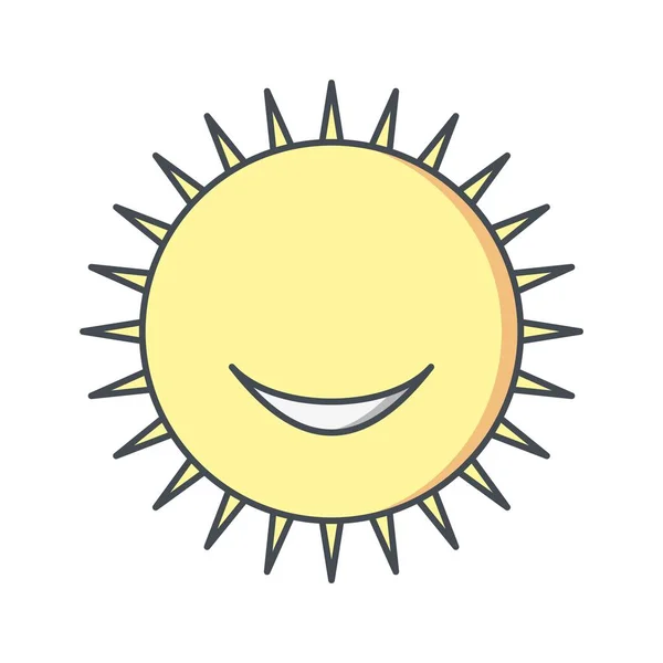 Sol Sonriente Vector Icono Para Uso Personal Comercial — Archivo Imágenes Vectoriales