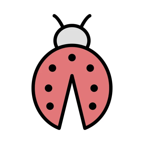 Lady Bug Vektor Icon Zeichen Icon Vektor Illustration Für Den — Stockvektor