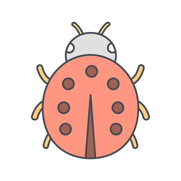 Lady Bug Vektor Ikonen Logga Ikonen Vektorillustration För Personligt Och — Stock vektor